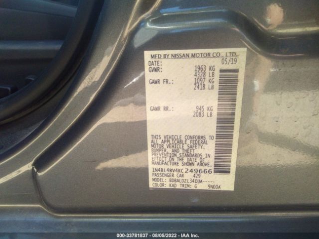 Photo 8 VIN: 1N4BL4BV4KC249666 - NISSAN ALTIMA 