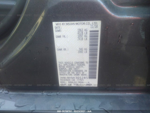 Photo 8 VIN: 1N4BL4BV4KN305285 - NISSAN ALTIMA 