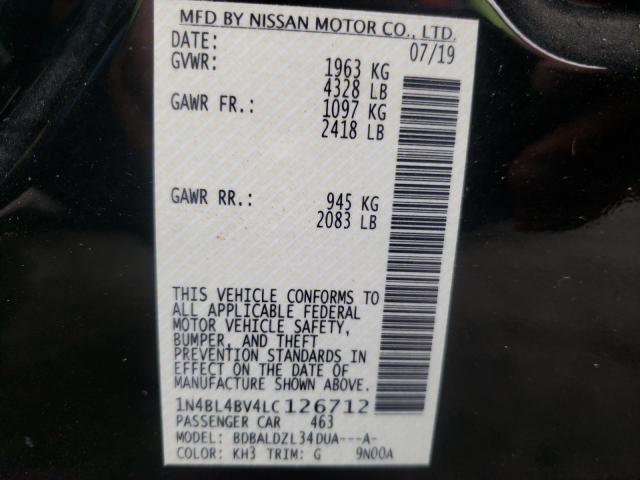 Photo 9 VIN: 1N4BL4BV4LC126712 - NISSAN ALTIMA S 