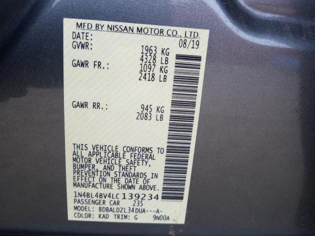 Photo 9 VIN: 1N4BL4BV4LC139234 - NISSAN ALTIMA S 