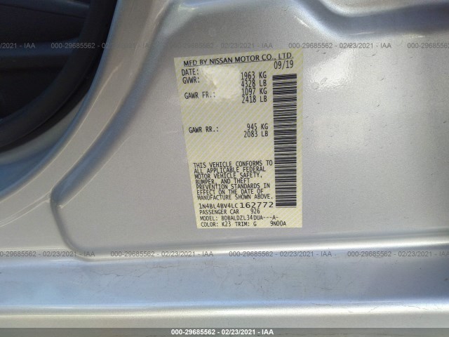 Photo 8 VIN: 1N4BL4BV4LC162772 - NISSAN ALTIMA 