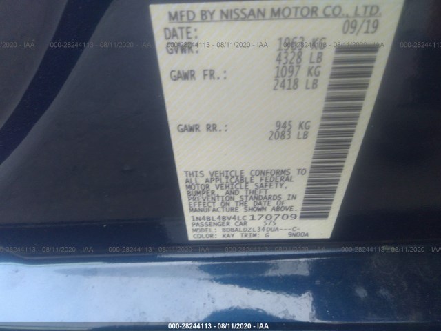 Photo 8 VIN: 1N4BL4BV4LC170709 - NISSAN ALTIMA 