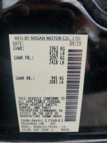 Photo 11 VIN: 1N4BL4BV4LC170841 - NISSAN ALTIMA S 