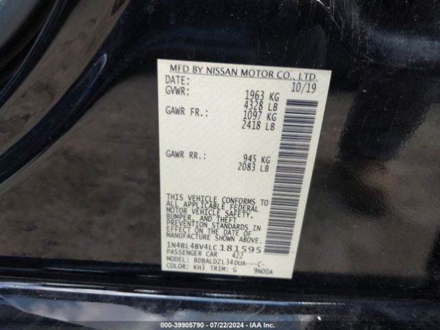 Photo 8 VIN: 1N4BL4BV4LC181595 - NISSAN ALTIMA 