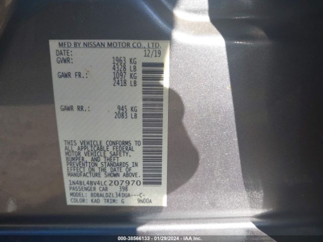 Photo 8 VIN: 1N4BL4BV4LC207970 - NISSAN ALTIMA 