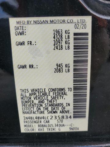 Photo 11 VIN: 1N4BL4BV4LC235834 - NISSAN ALTIMA S 