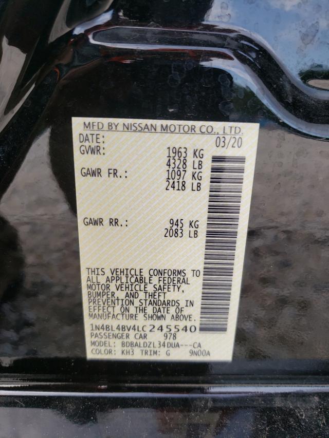 Photo 9 VIN: 1N4BL4BV4LC245540 - NISSAN ALTIMA S 