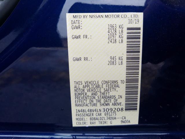 Photo 9 VIN: 1N4BL4BV4LN309208 - NISSAN ALTIMA S 