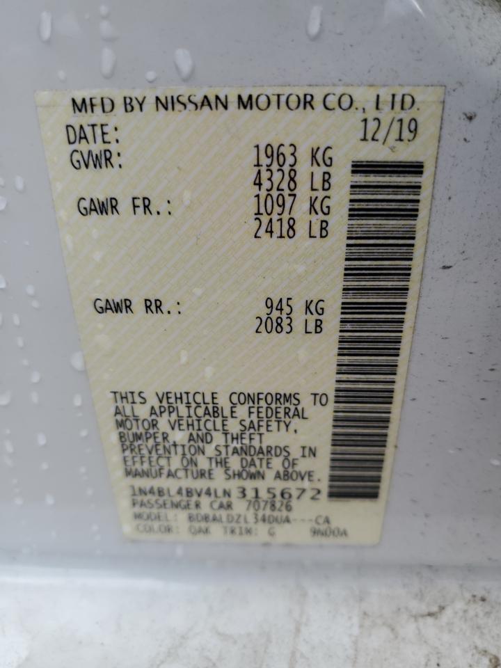 Photo 11 VIN: 1N4BL4BV4LN315672 - NISSAN ALTIMA 