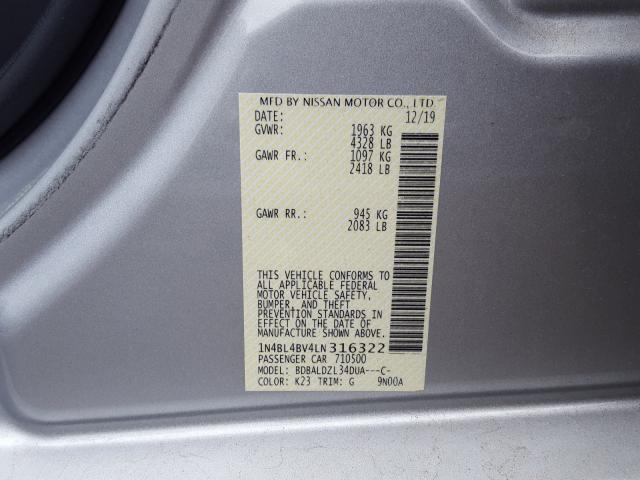 Photo 9 VIN: 1N4BL4BV4LN316322 - NISSAN ALTIMA S 