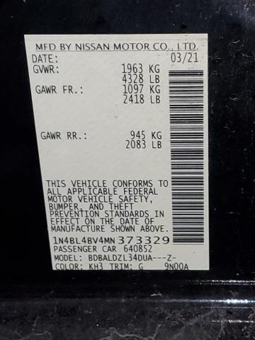 Photo 12 VIN: 1N4BL4BV4MN373329 - NISSAN ALTIMA 