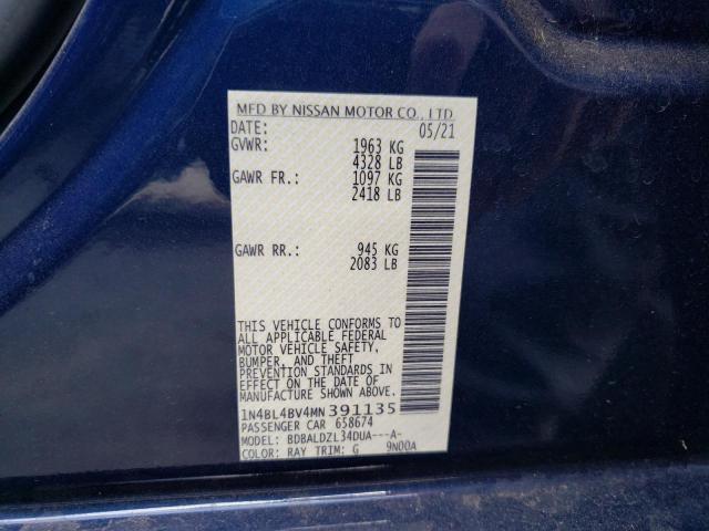 Photo 11 VIN: 1N4BL4BV4MN391135 - NISSAN ALTIMA S 