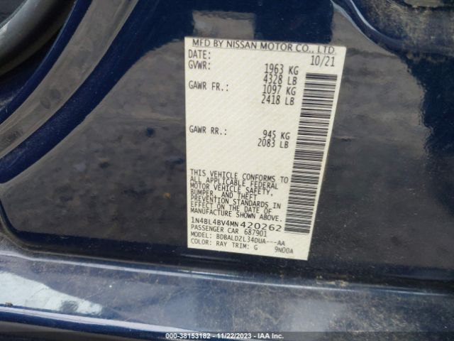 Photo 8 VIN: 1N4BL4BV4MN420262 - NISSAN ALTIMA 