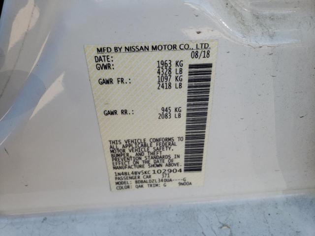 Photo 9 VIN: 1N4BL4BV5KC102904 - NISSAN ALTIMA S 