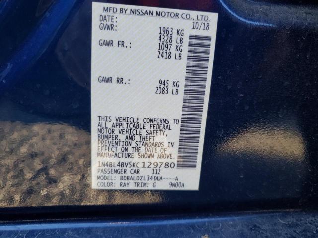 Photo 9 VIN: 1N4BL4BV5KC129780 - NISSAN ALTIMA S 