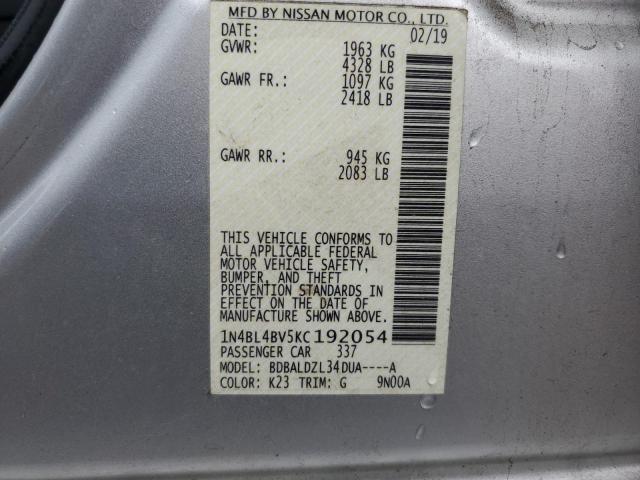 Photo 12 VIN: 1N4BL4BV5KC192054 - NISSAN ALTIMA S 