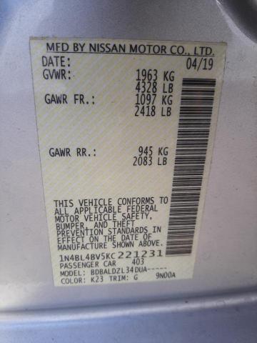 Photo 9 VIN: 1N4BL4BV5KC221231 - NISSAN ALTIMA S 