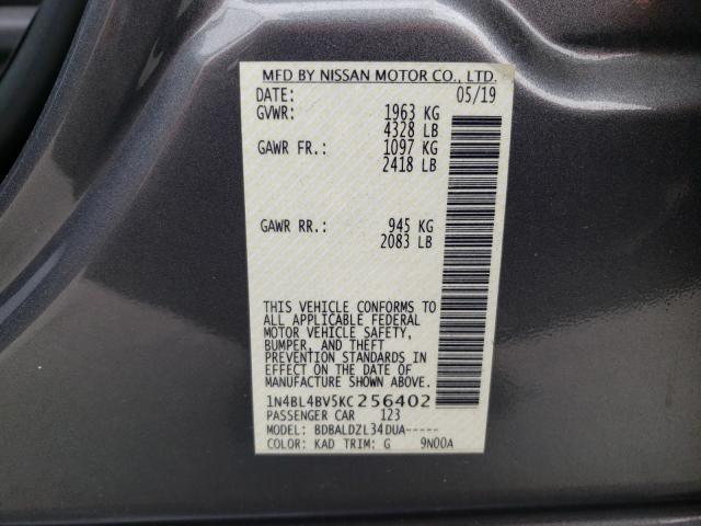 Photo 9 VIN: 1N4BL4BV5KC256402 - NISSAN ALTIMA S 