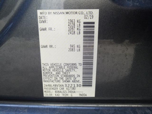 Photo 9 VIN: 1N4BL4BV5KN322130 - NISSAN ALTIMA S 