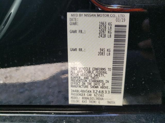 Photo 9 VIN: 1N4BL4BV5KN324833 - NISSAN ALTIMA S 