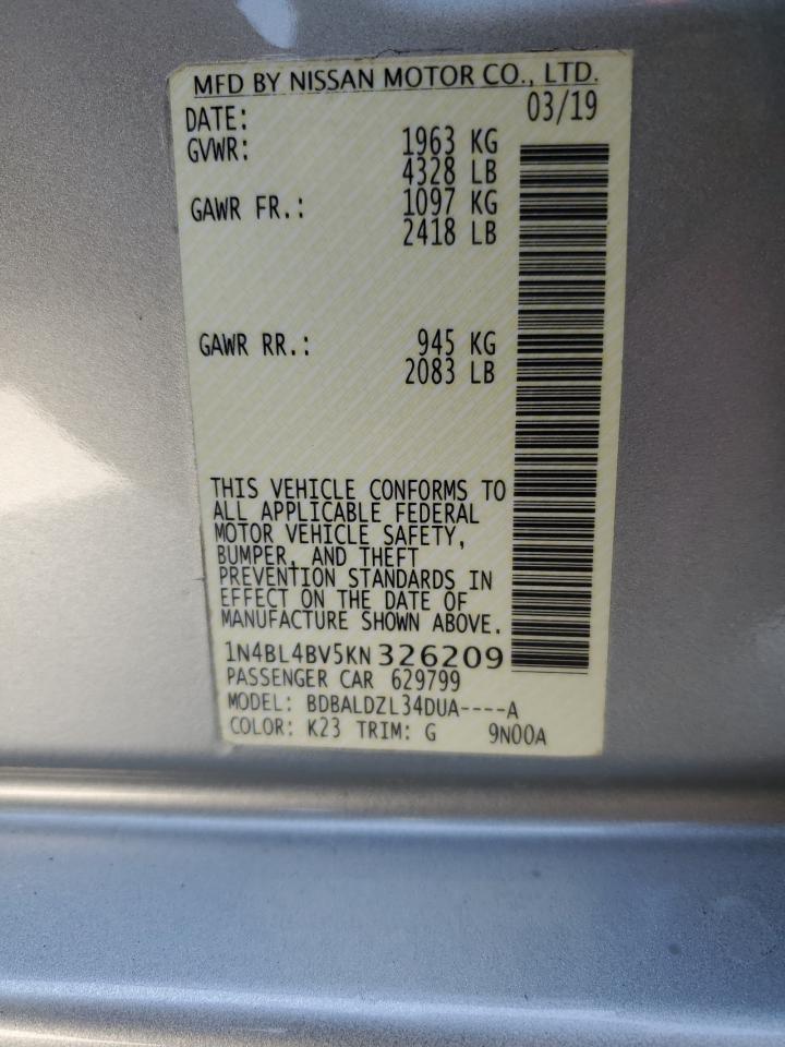 Photo 11 VIN: 1N4BL4BV5KN326209 - NISSAN ALTIMA 