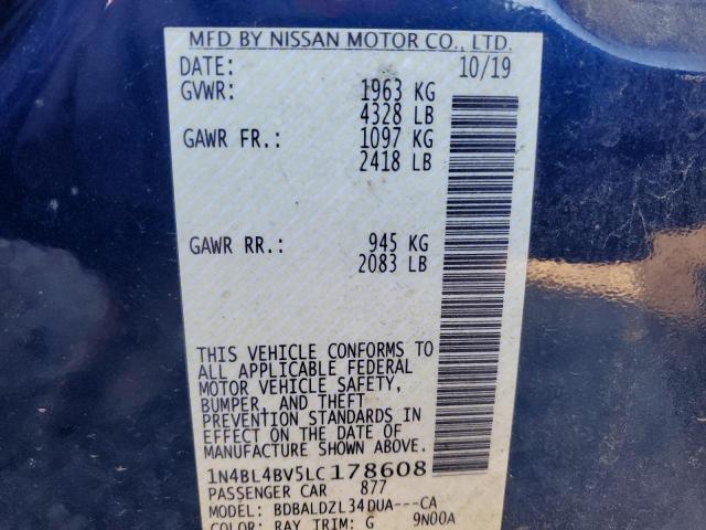 Photo 11 VIN: 1N4BL4BV5LC178608 - NISSAN ALTIMA S 