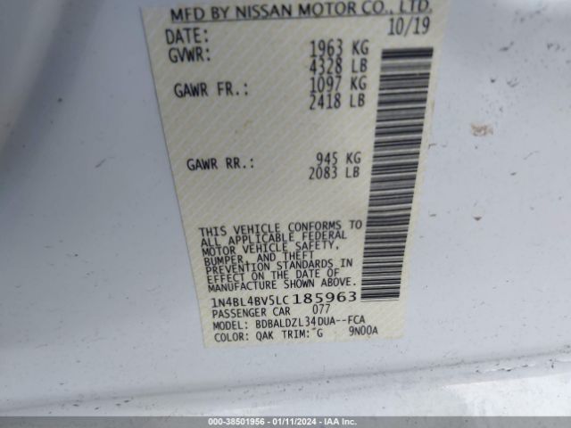 Photo 8 VIN: 1N4BL4BV5LC185963 - NISSAN ALTIMA 