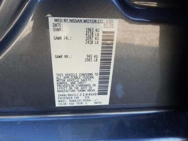 Photo 9 VIN: 1N4BL4BV5LC214409 - NISSAN ALTIMA S 