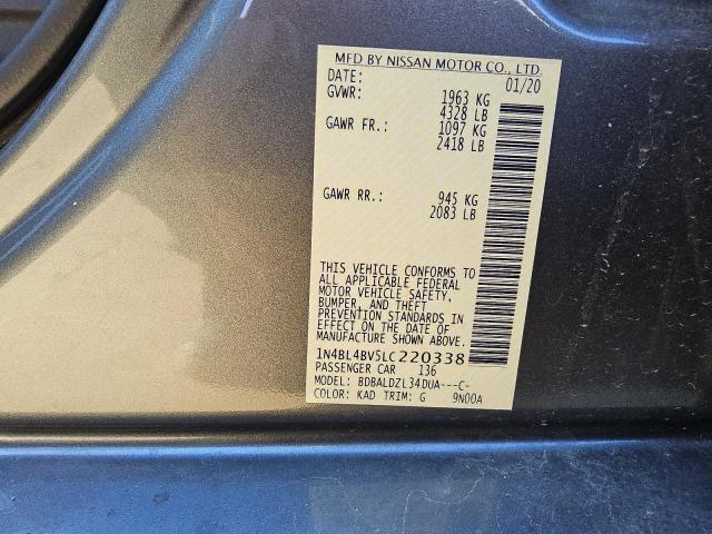 Photo 11 VIN: 1N4BL4BV5LC220338 - NISSAN ALTIMA S 