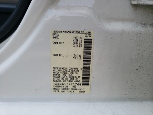 Photo 9 VIN: 1N4BL4BV5LC221764 - NISSAN ALTIMA S 