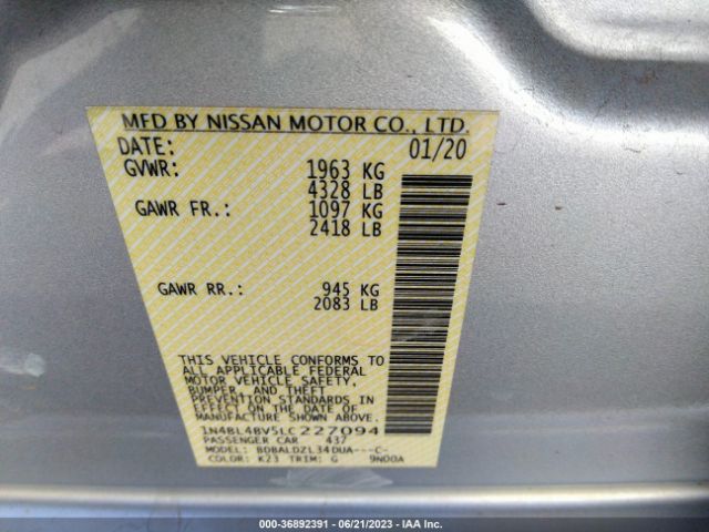 Photo 8 VIN: 1N4BL4BV5LC227094 - NISSAN ALTIMA 