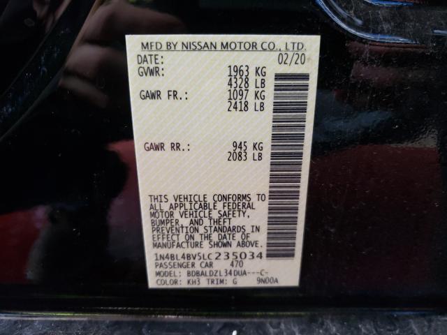 Photo 9 VIN: 1N4BL4BV5LC235034 - NISSAN ALTIMA S 