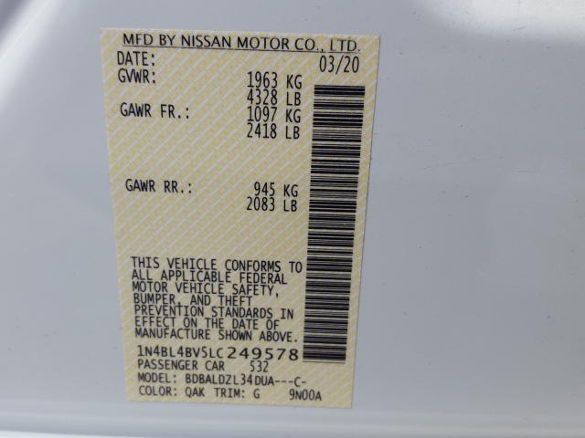 Photo 9 VIN: 1N4BL4BV5LC249578 - NISSAN ALTIMA S 