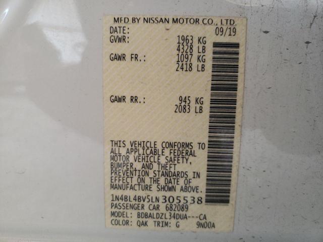 Photo 12 VIN: 1N4BL4BV5LN305538 - NISSAN ALTIMA S 