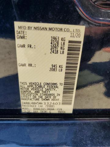 Photo 9 VIN: 1N4BL4BV5MN332403 - NISSAN ALTIMA S 