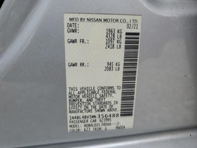 Photo 12 VIN: 1N4BL4BV5MN356488 - NISSAN ALTIMA S 