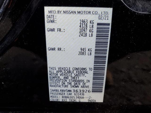 Photo 11 VIN: 1N4BL4BV5MN363926 - NISSAN ALTIMA 