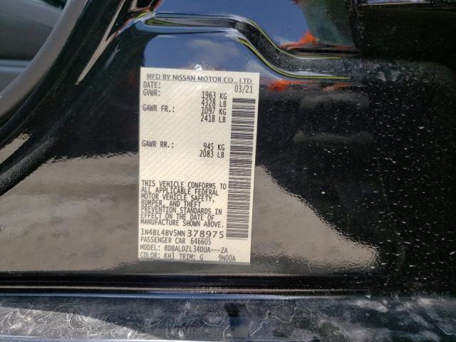 Photo 9 VIN: 1N4BL4BV5MN378975 - NISSAN ALTIMA S 