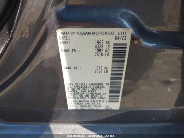 Photo 8 VIN: 1N4BL4BV5MN383951 - NISSAN ALTIMA 