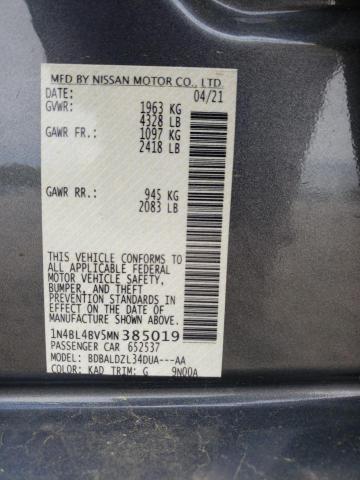 Photo 9 VIN: 1N4BL4BV5MN385019 - NISSAN ALTIMA S 