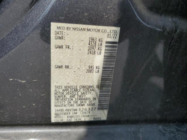 Photo 12 VIN: 1N4BL4BV5NN326327 - NISSAN ALTIMA S 