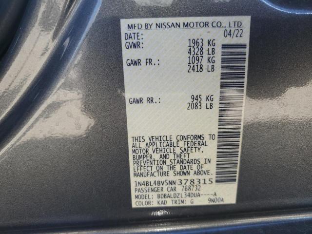 Photo 11 VIN: 1N4BL4BV5NN378315 - NISSAN ALTIMA S 