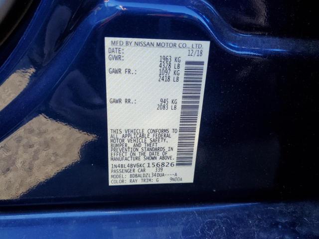 Photo 12 VIN: 1N4BL4BV6KC156826 - NISSAN ALTIMA S 