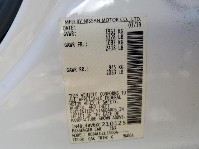 Photo 9 VIN: 1N4BL4BV6KC210125 - NISSAN ALTIMA S 