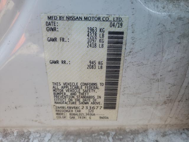 Photo 9 VIN: 1N4BL4BV6KC233677 - NISSAN ALTIMA S 