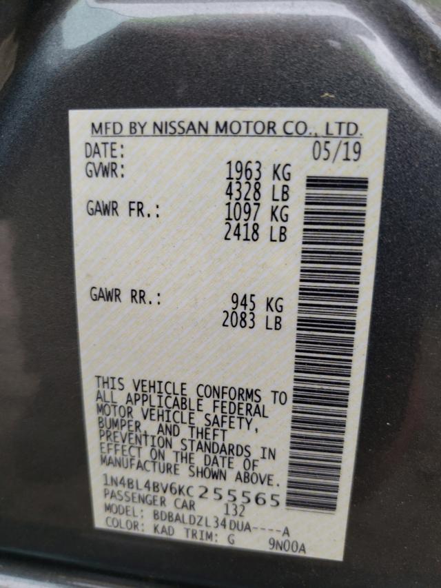 Photo 9 VIN: 1N4BL4BV6KC255565 - NISSAN ALTIMA S 