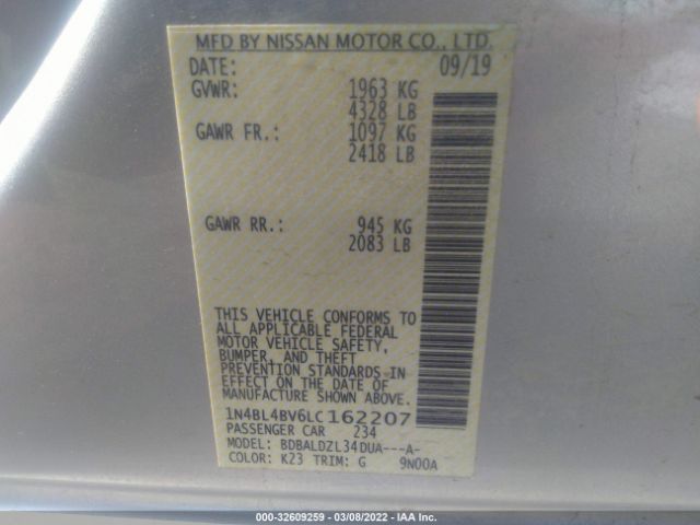 Photo 8 VIN: 1N4BL4BV6LC162207 - NISSAN ALTIMA 