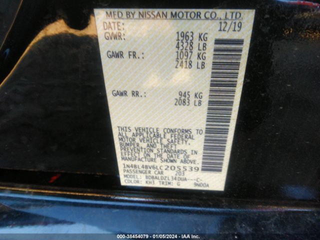 Photo 8 VIN: 1N4BL4BV6LC205539 - NISSAN ALTIMA 