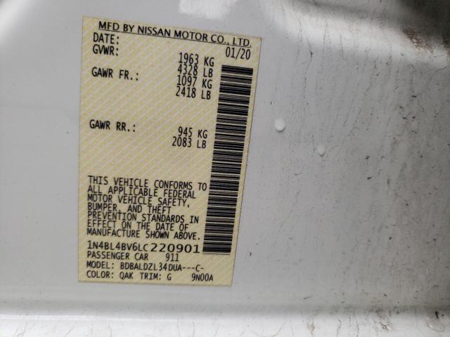 Photo 11 VIN: 1N4BL4BV6LC220901 - NISSAN ALTIMA S 