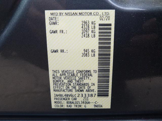 Photo 9 VIN: 1N4BL4BV6LC233387 - NISSAN ALTIMA S 